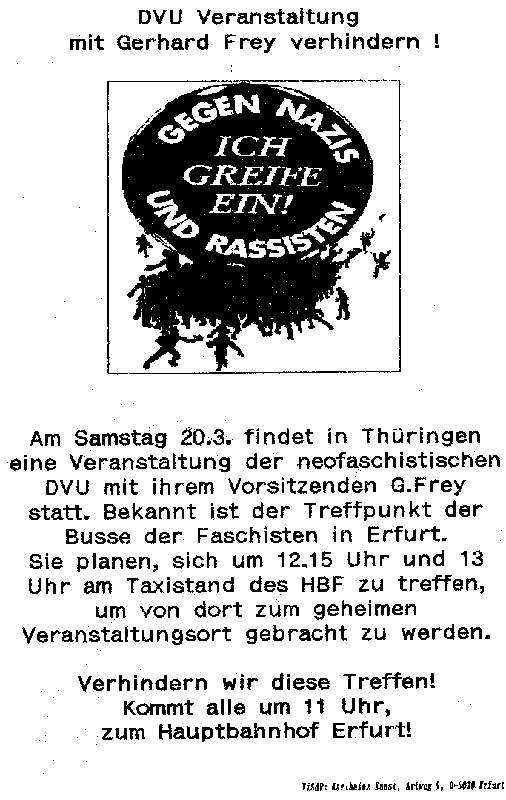 Flugblatt gegen die DVU in Erfurt