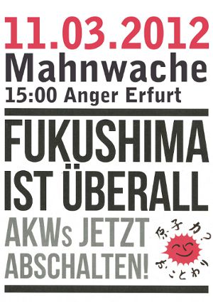 Mahnwache: Fukushima mahnt - AKWs jetzt abschalten!