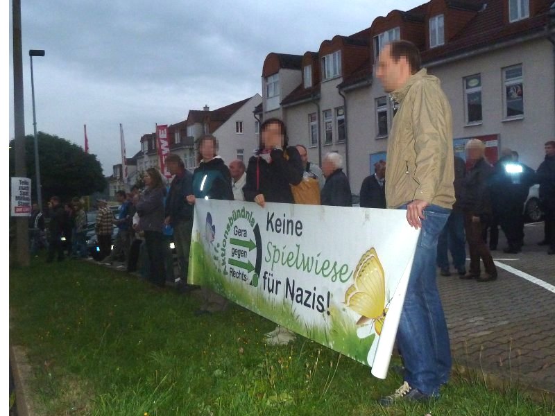 BGR Gera auf der Nazi-Kundgebung gegen ein Asylbewerberheim in Greiz