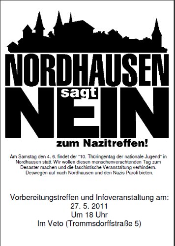 Infoveranstaltung gegen den 'Tag der Nationalen Jugend' in NOrdhausen